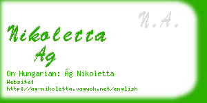nikoletta ag business card