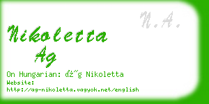 nikoletta ag business card